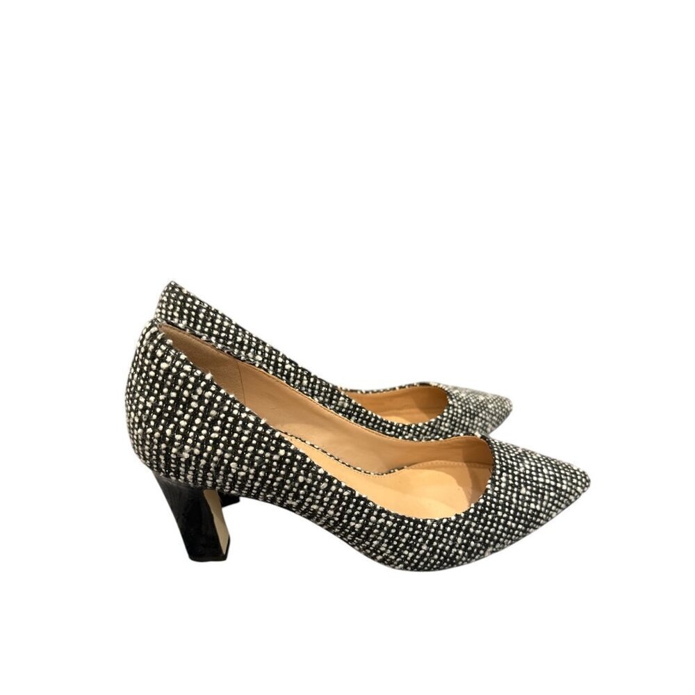 Cole Haan Mylah Block Heels Pumps Black and White Size 7 1/2B Pre-Owned, EUC